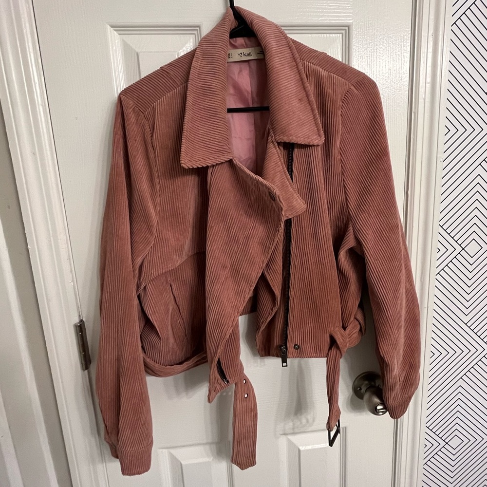 Pink corduroy jacket. L.